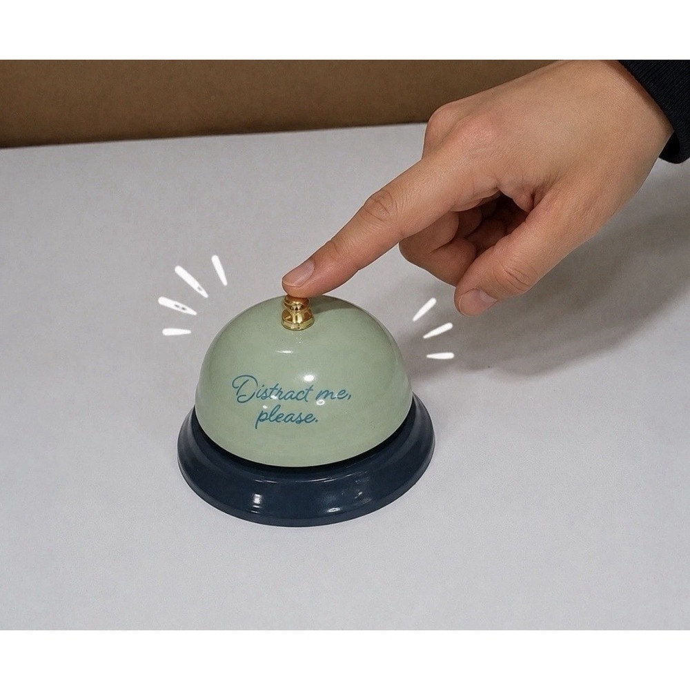 Garven Novelty Bell "Distract Me Please" Desk Bell